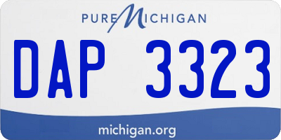MI license plate DAP3323