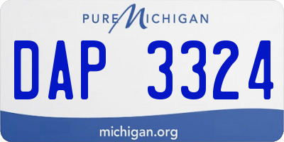 MI license plate DAP3324
