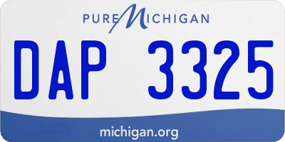 MI license plate DAP3325