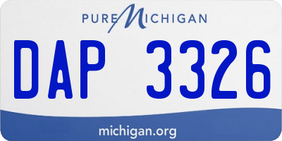 MI license plate DAP3326