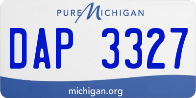 MI license plate DAP3327