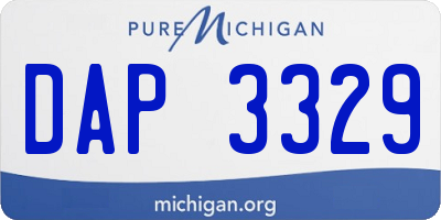 MI license plate DAP3329
