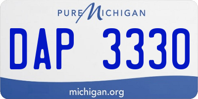 MI license plate DAP3330