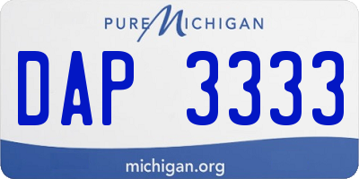 MI license plate DAP3333
