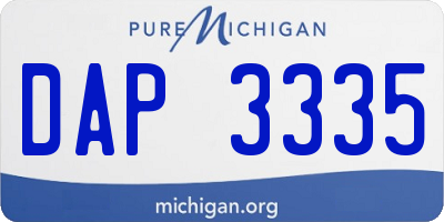 MI license plate DAP3335