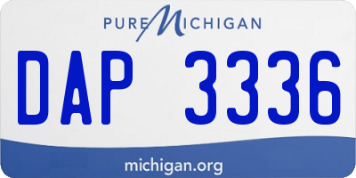 MI license plate DAP3336