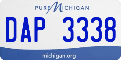MI license plate DAP3338