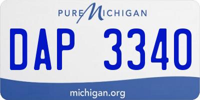 MI license plate DAP3340