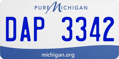MI license plate DAP3342