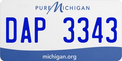 MI license plate DAP3343