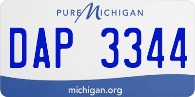 MI license plate DAP3344