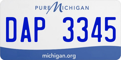 MI license plate DAP3345