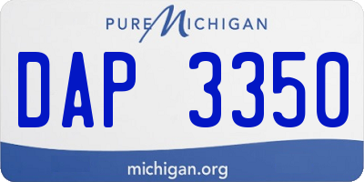 MI license plate DAP3350