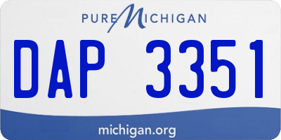 MI license plate DAP3351