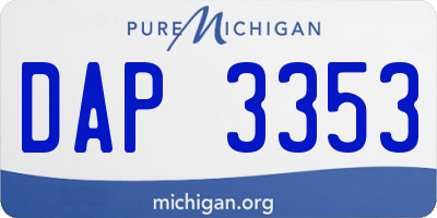 MI license plate DAP3353