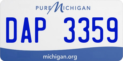 MI license plate DAP3359