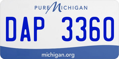 MI license plate DAP3360