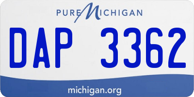 MI license plate DAP3362