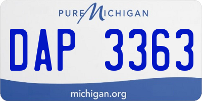 MI license plate DAP3363