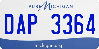 MI license plate DAP3364
