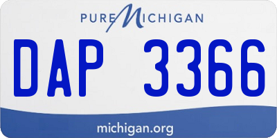 MI license plate DAP3366