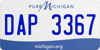 MI license plate DAP3367