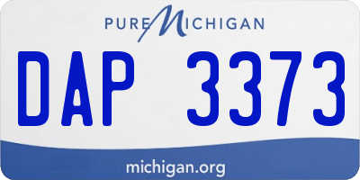 MI license plate DAP3373