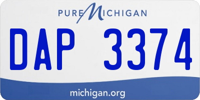 MI license plate DAP3374