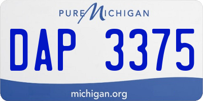 MI license plate DAP3375