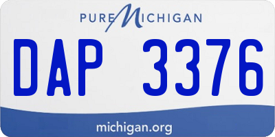 MI license plate DAP3376