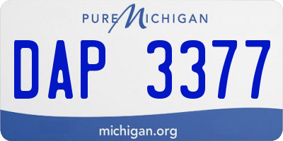 MI license plate DAP3377