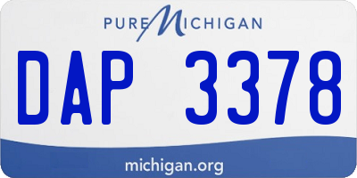 MI license plate DAP3378