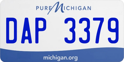 MI license plate DAP3379
