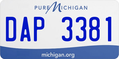 MI license plate DAP3381