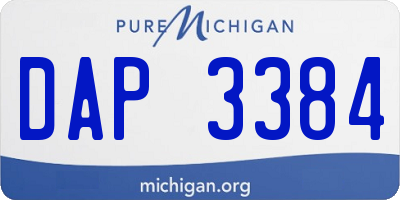 MI license plate DAP3384