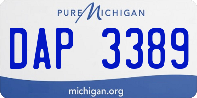 MI license plate DAP3389
