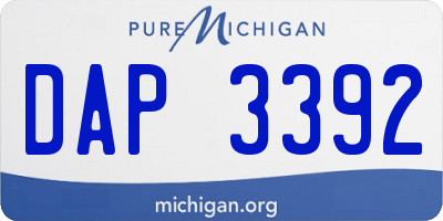 MI license plate DAP3392