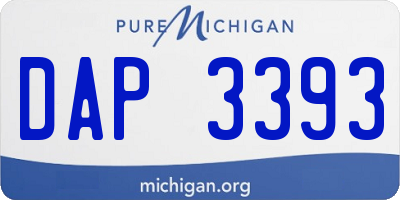 MI license plate DAP3393