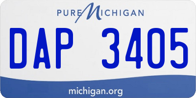 MI license plate DAP3405