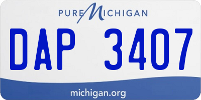 MI license plate DAP3407