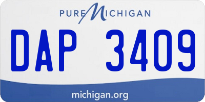 MI license plate DAP3409