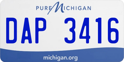 MI license plate DAP3416