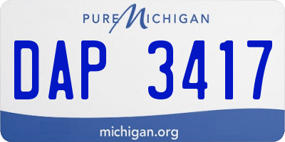 MI license plate DAP3417