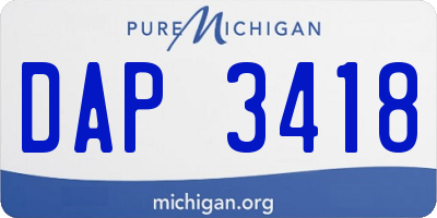 MI license plate DAP3418