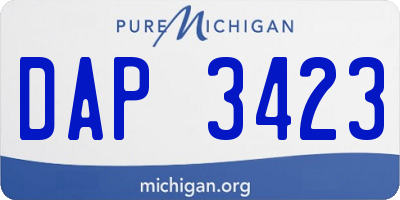 MI license plate DAP3423