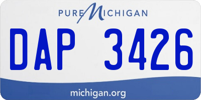 MI license plate DAP3426