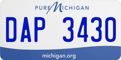 MI license plate DAP3430