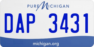 MI license plate DAP3431