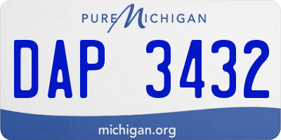 MI license plate DAP3432