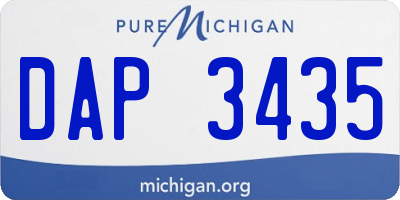 MI license plate DAP3435